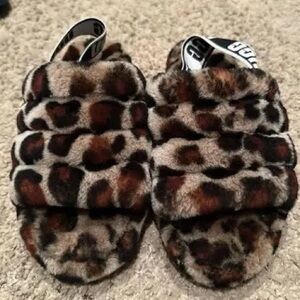 UGG Leopard Print Slippers - Brown and Black